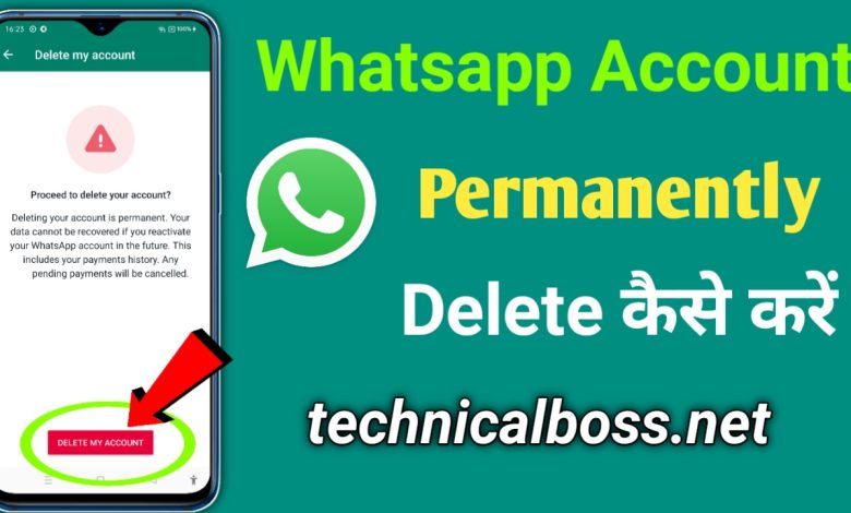 How to delete whatsapp account
