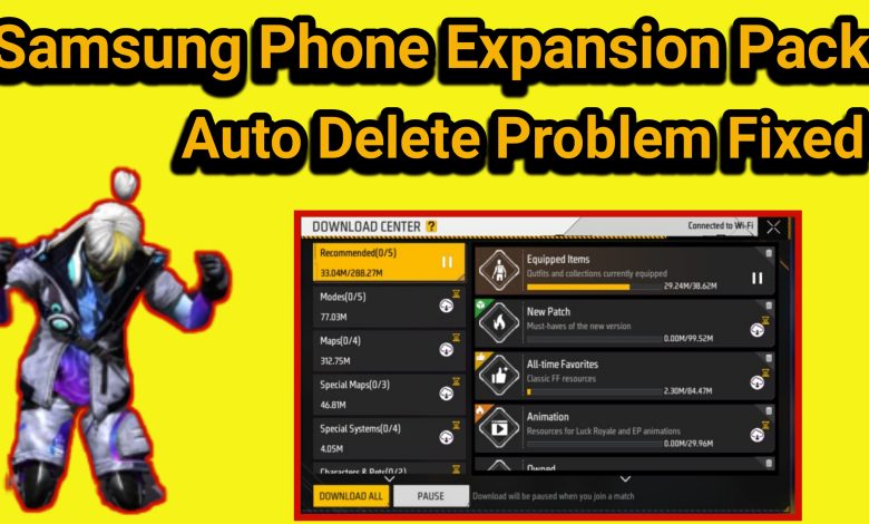 Free Fire Expansion Pack Auto Delete Problem in Samsung Phone